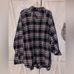 G.H. Bass & Co. Navy and Pink Plaid Shirt